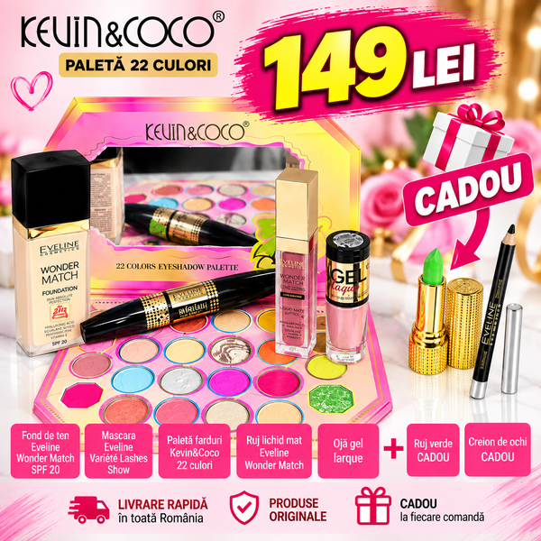Pachet Machiaj Kevin&Coco & Eveline + 2 Cadouri &ndash; 149 lei