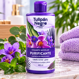 Șampon Micelar Tulip&aacute;n Negro Purificante cu Eucalipt și Mentă, 400 ml, Mov, Purificante &ndash; Eucalipt și Mentă