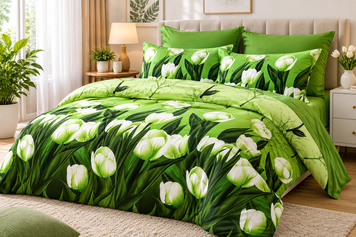 Verde cu Lalele Albe &ndash; 6 Piese