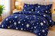 Lenjerie Pat Finet Casa de Vis, 4 Piese, 185&times;230 cm, Bleumarin cu Stele, Albastru, Albastru, Bleumarin cu stele albe