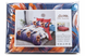 Lenjerie Pat Finet Casa Pucioasa F-07, 4 Piese, 160&times;210 cm, Floral cu Pene de Păun, Multicolor, Alb, mov, albastru și portocaliu