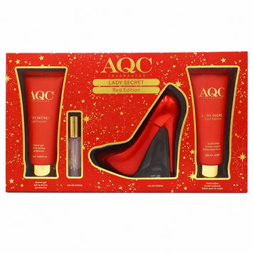 Caseta Cadou, Aqc, Gel de Dus 120 ml, Lotiune de Corp 120 ml, EDT 100 ml, EDT 15 ml Lady Secret Red
