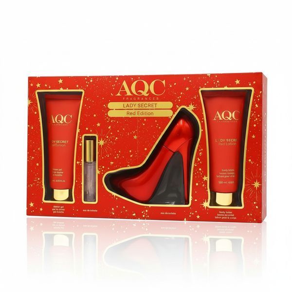 Caseta Cadou, Aqc, Gel de Dus 120 ml, Lotiune de Corp 120 ml, EDT 100 ml, EDT 15 ml Lady Secret Red