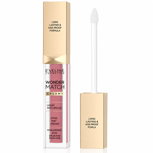 Ruj lichid mat Eveline Wonder Match 09 Dream Nude, 6,8 ml
